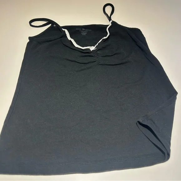 Brandy Melville Black Lace-Trim Cotton Cami Tank Top - Picture 6 of 6